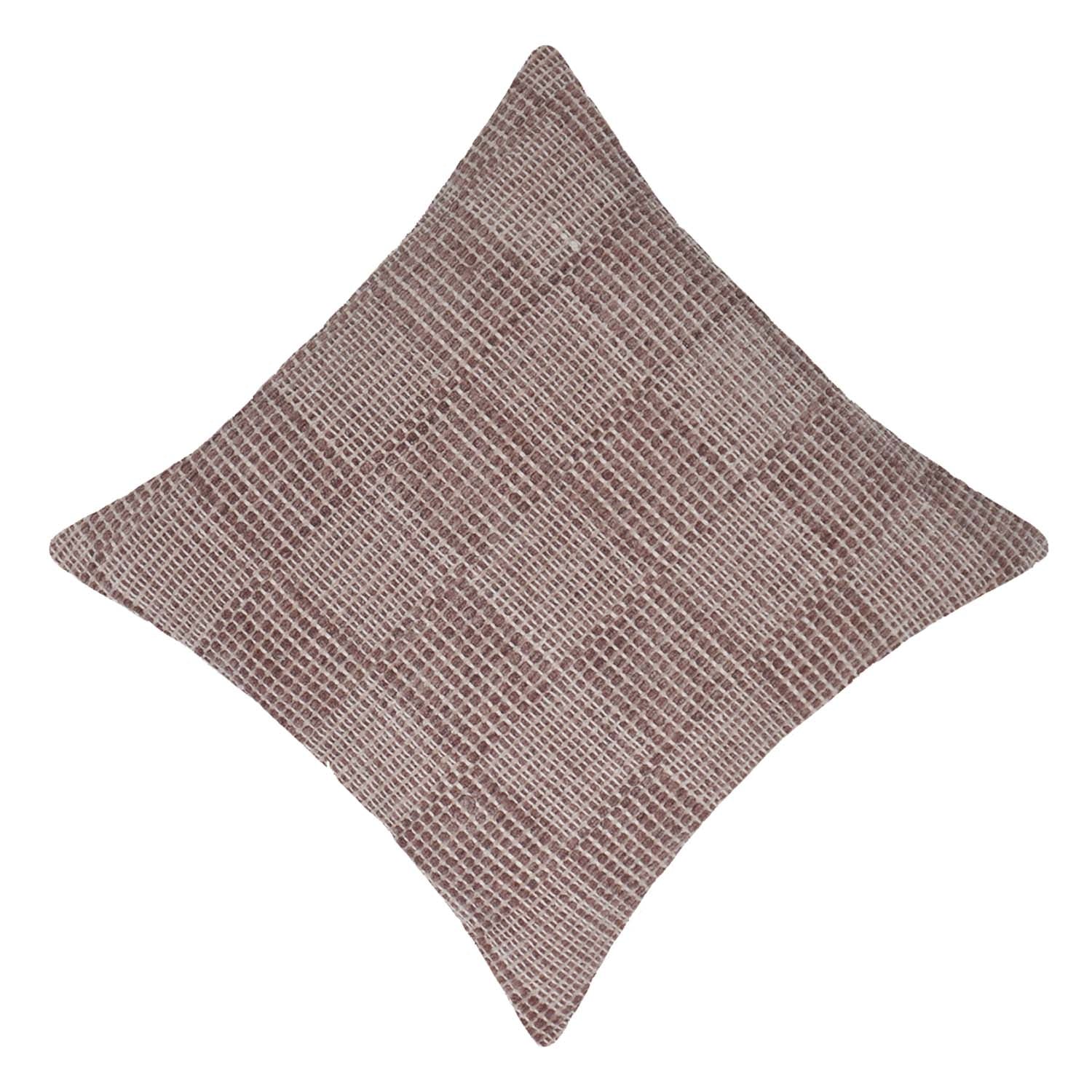 Handwoven Cotton Cushion Cover 45x45 cm | Textured Check Pattern Decorative Throw Pillow Cover | Soft Woven Cushion Cover with Concealed Zipper