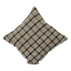 Hamade Woven Cotton Cushion Cover 45x45 cm | Textured Check Pattern | Neutral Black & Beige | Modern Rustic Décor