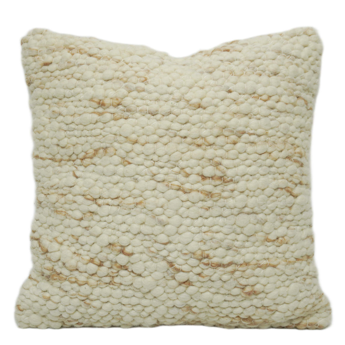 Handwoven Ivory Textured Cushion Cover 45x45 cm – Natural Boho Woven Throw Pillow Cover