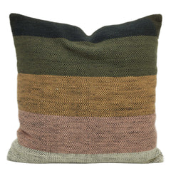 Earth-Tone Stripe Handwoven Cushion Cover 45x45 cm