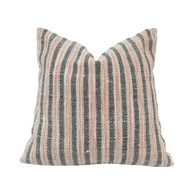 Handmade Woven Striped Cotton Cushion Cover 45x45 cm | Neutral Boho Decorative Pillow Cover - Bulk manufacturer & supplier from Panipat, India