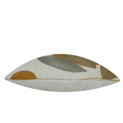Embroidered Cotton Cushion Cover 45x45 cm | Modern Abstract Leaf Design | Decorative Throw Pillow Cover with Concealed Zipper | Handmade Home Décor