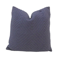 Handmade Geometric Cotton Cushion Cover 45x45 cm | Textured Navy Blue Throw Pillow Cover | Modern Boho Home Décor