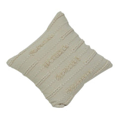 Handwoven Textured Cotton Cushion Cover with Tufted Boho Pattern | Neutral Cream Throw Pillow Case | 18x18 Inch