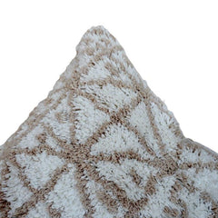 Tufted Cotton Cushion Cover 45x45 cm | Geometric Boho Throw Pillow Cover | Cream & Beige Textured Cushion