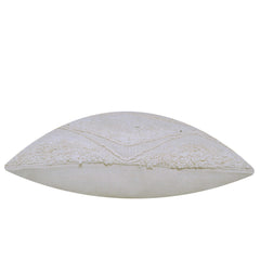 Handcrafted Tufted Embroidered Cotton Cushion Cover – Ivory Geometric Diamond Pattern, 45 x 45 cm