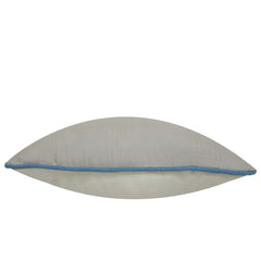 Minimalist Solid Cotton Cushion Cover with Blue Piping | 45 x 45 cm (18 x 18 Inch) | Soft Decorative Throw Pillow Cover with Concealed Zipper | Modern Home Décor