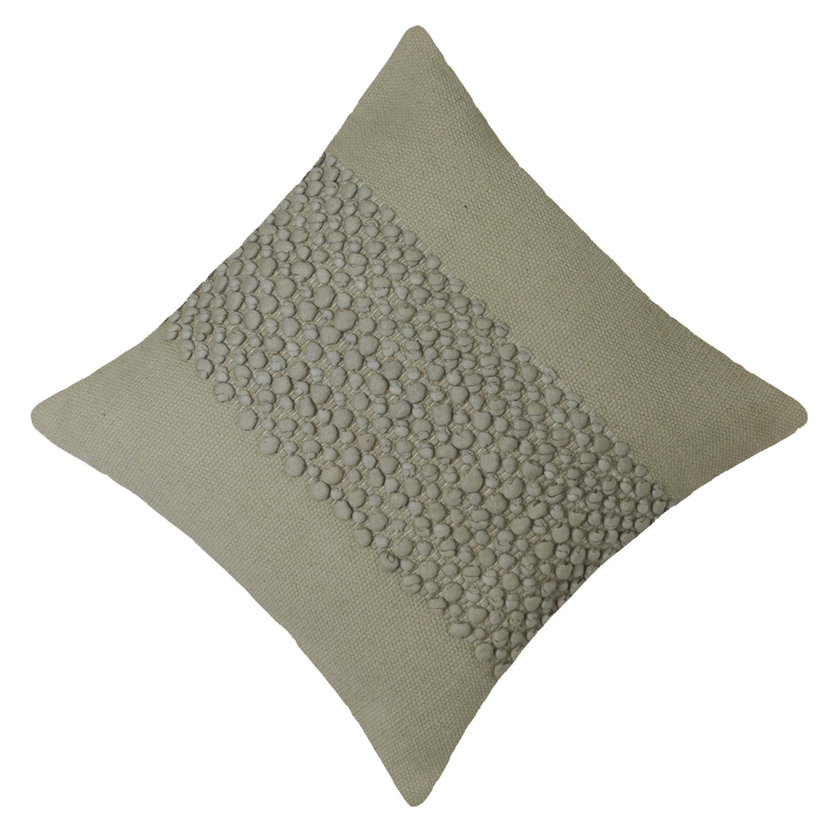 Handwoven Cotton Textured Cushion Cover 45x45 cm | Artisan Bubble Weave Decorative Throw Pillow Cover | Hidden Zipper | Natural Beige
