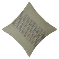 Handwoven Cotton Textured Cushion Cover 45x45 cm | Artisan Bubble Weave Decorative Throw Pillow Cover | Hidden Zipper | Natural Beige