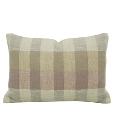 Handwoven Checkered Cushion Cover – Beige & Taupe Textured Cushion, 35 x 50 cm