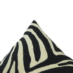 Zebra Pattern Jacquard Cushion Cover – Black & Ivory Cotton Blend Decorative Pillow Cover 45x45 cm