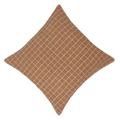 Handwoven Cotton Grid Pattern Cushion Cover 45x45 cm | Textured Woven Decorative Throw Pillow Cover | Hidden Zipper | Modern Farmhouse & Boho Home Décor