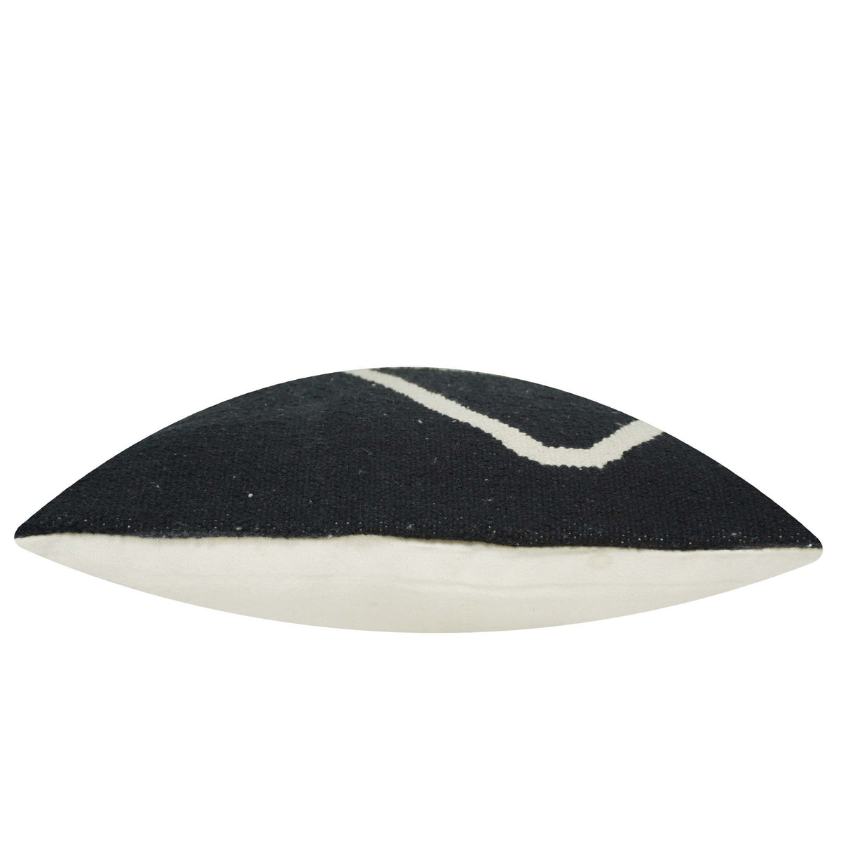 Handwoven Black & Ivory Geometric Cotton Cushion Cover – 45 x 45 cm