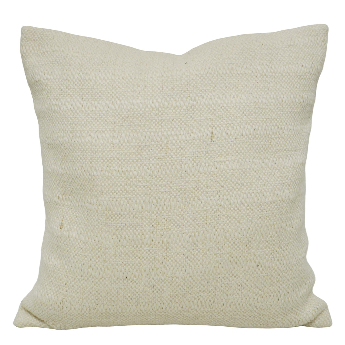 Handwoven Polyester Cushion Cover 45x45 cm | Textured Solid Ivory Decorative Throw Pillow Cover | Hidden Zipper | Modern & Minimalist Home Décor