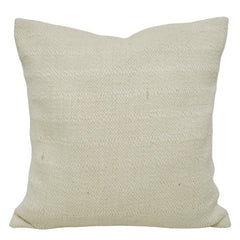 Solid Ivory Textured Handwoven Polyester Cushion Cover 45x45 cm