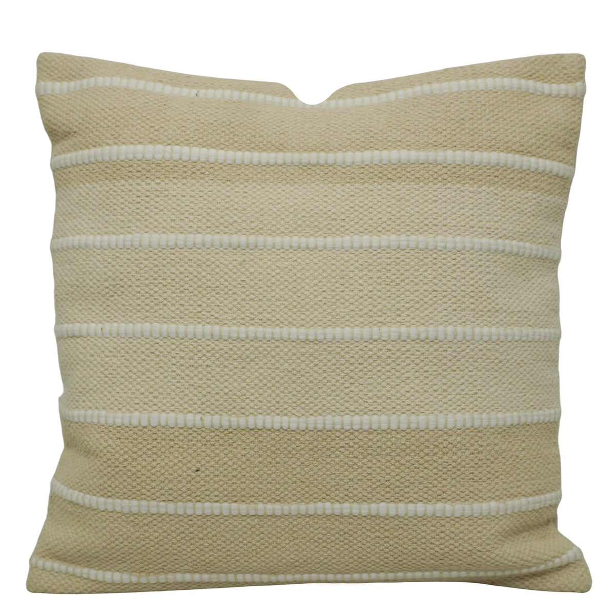 Handwoven Cotton Cushion Cover 45x45 cm | Natural Textured Striped Design | Decorative Throw Pillow Cover | Hidden Zip | Modern Boho Home Décor