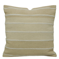 Handwoven Cotton Cushion Cover 45x45 cm | Natural Textured Striped Design | Decorative Throw Pillow Cover | Hidden Zip | Modern Boho Home Décor