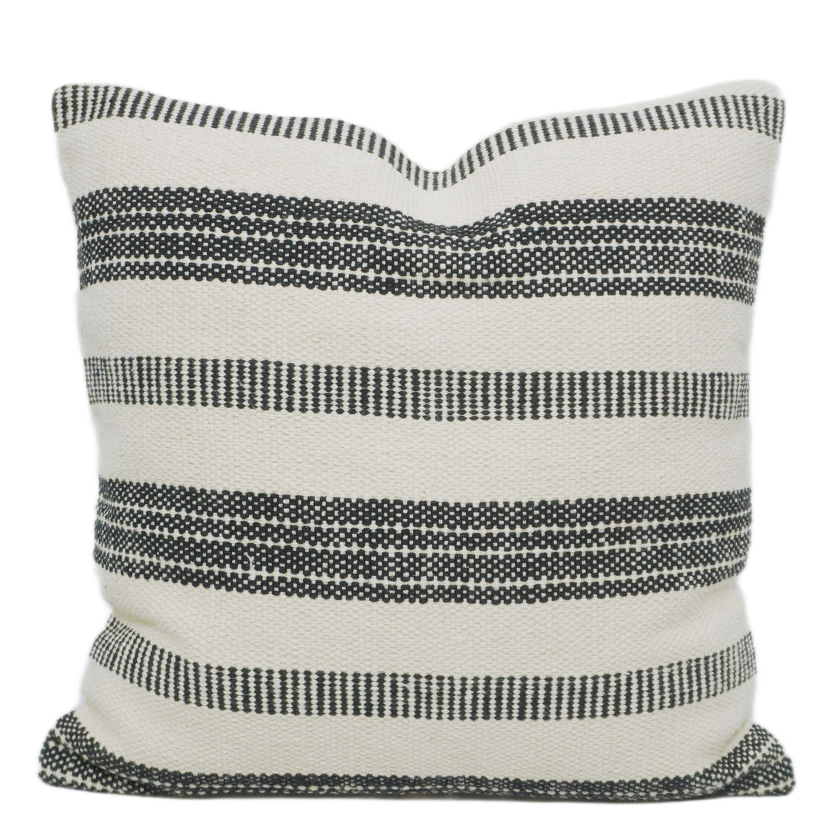 Black & White Stripe Handwoven Cushion Cover 45x45 cm