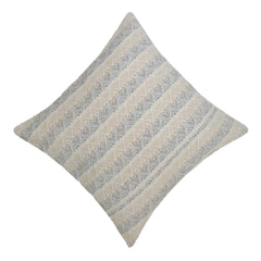 Handwoven Cotton Geometric Cushion Cover 45x45 cm | Woven Diamond Pattern | Neutral Beige & Ivory Decorative Throw Pillow Cover