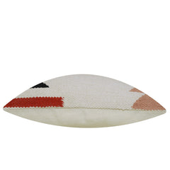 Ivory black and rust tribal geometric handwoven cotton cushion cover 45x45 cm