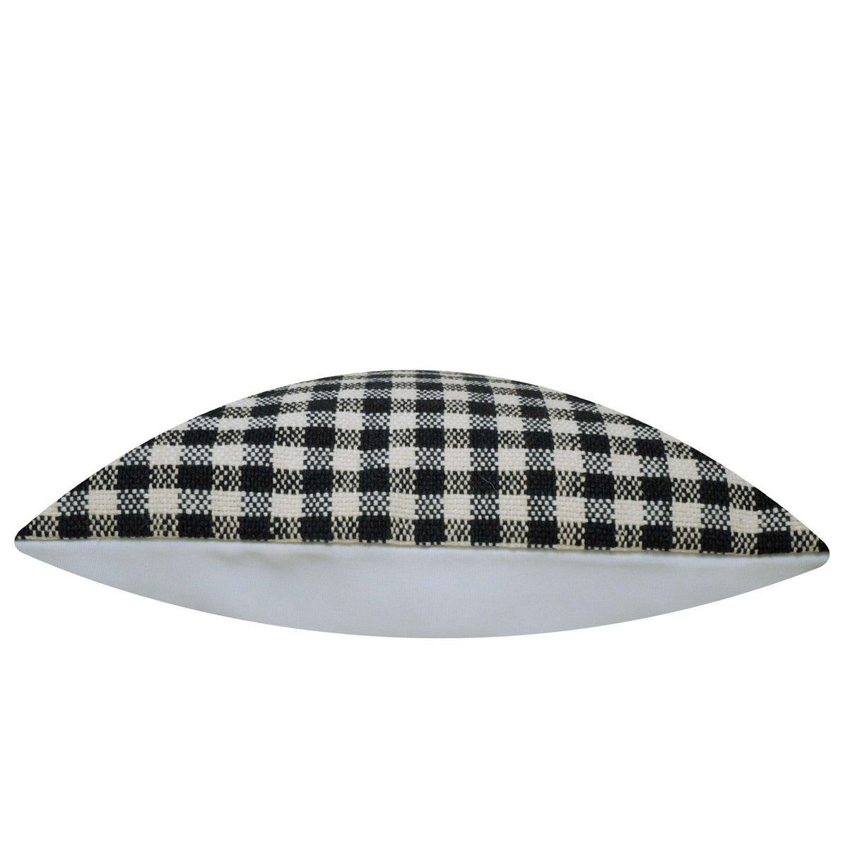 Handwoven Black & Cream Checkered Cotton Cushion Cover – 45 x 45 cm | Textured Woven Decorative Pillow Cover