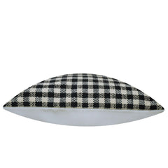 Handwoven Black & Cream Checkered Cotton Cushion Cover – 45 x 45 cm | Textured Woven Decorative Pillow Cover
