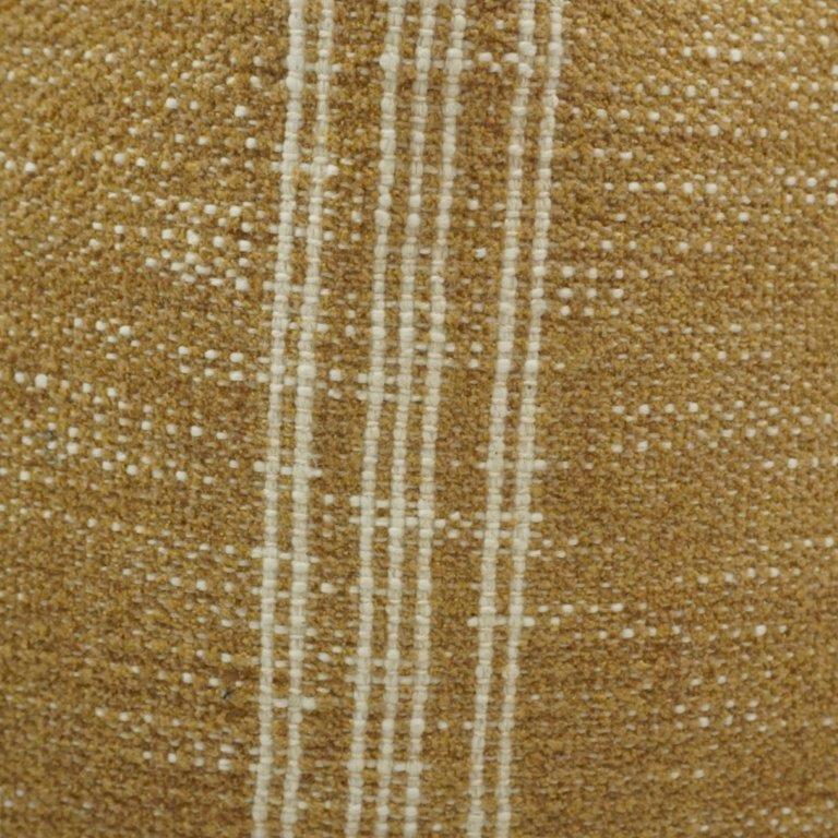 Handmade Mustard Cotton Cushion Cover with Woven Stripe Design | 45x45 cm Decorative Pillow Cover - Bulk manufacturer & supplier from Panipat, India