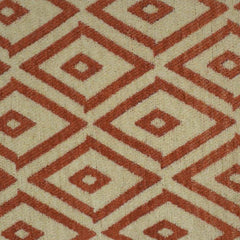 Diamond Pattern Jacquard Cotton Cushion Cover – Rust & Beige Geometric Design | 45 x 45 cm