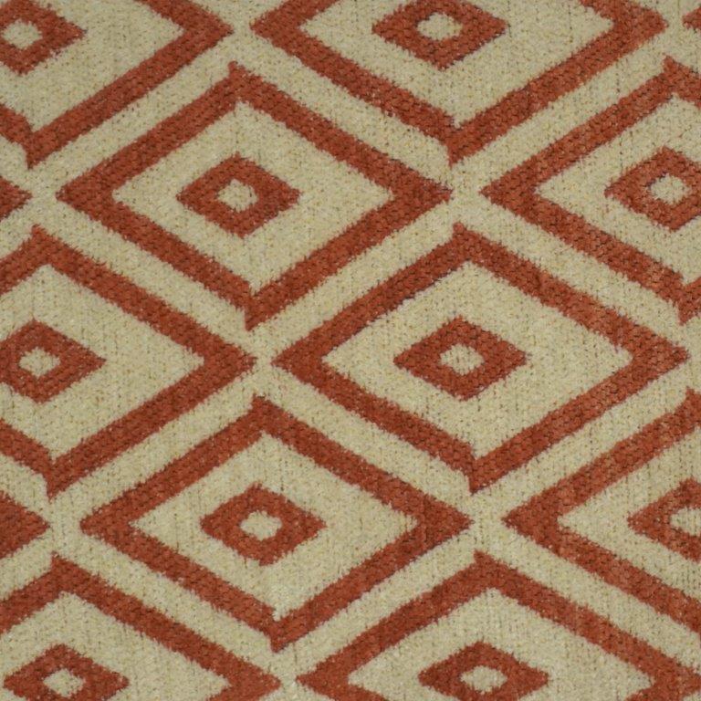 Diamond Pattern Jacquard Cotton Cushion Cover – Rust & Beige Geometric Design | 45 x 45 cm