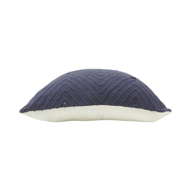 Handmade Geometric Cotton Cushion Cover 45x45 cm | Textured Navy Blue Throw Pillow Cover | Modern Boho Home Décor - Bulk manufacturer & supplier from Panipat, India