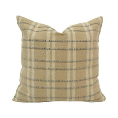 Handmade Woven Cotton Cushion Cover 45x45 cm | Beige Striped Textured Throw Pillow Cover | Artisan Neutral Home Décor