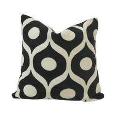 Black & White Geometric Jacquard Cushion Cover | Modern Abstract Pattern | 45x45 cm