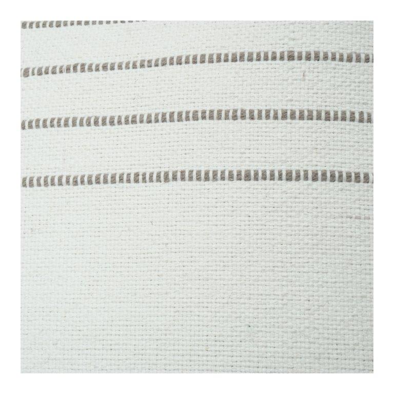 Minimalist Striped Cotton Cushion Cover with Tassels – 45x45 cm | Neutral Textured Throw Pillow Cover