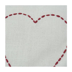 Embroidered Heart Cotton Cushion Cover with Tassels | Minimal Romantic Decor | 18x18 Inch