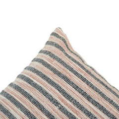 Handmade Woven Striped Cotton Cushion Cover 45x45 cm | Neutral Boho Decorative Pillow Cover