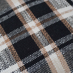 Handwoven Cotton Plaid Cushion Cover 45x45 cm | Black, Beige & Ivory Checkered Decorative Throw Pillow Cover | Modern Farmhouse Home Décor