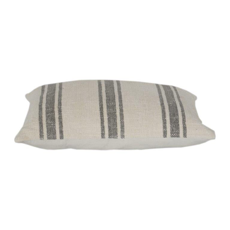 Minimalist Striped Cotton Cushion Cover 40x60 cm | Neutral Woven Linen Look Pillow Cover | Modern Farmhouse Decor