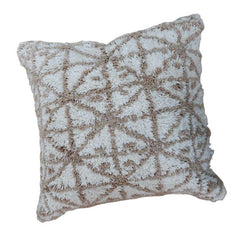 Tufted Cotton Cushion Cover 45x45 cm | Geometric Boho Throw Pillow Cover | Cream & Beige Textured Cushion