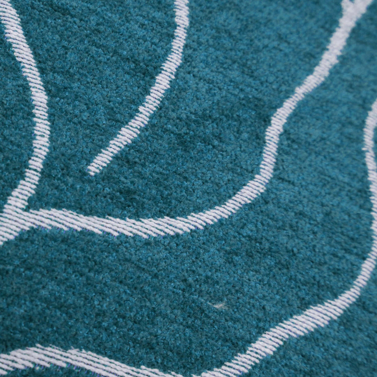 Teal Blue Jacquard Cushion Cover with Abstract Wave Pattern – 45 x 45 cm