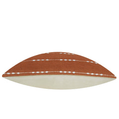 Handgewebter Kissenbezug aus Baumwolle 45x45 cm – Rostbraun & Weiß Gestreift