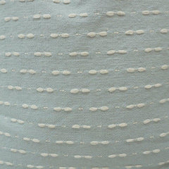 Handmade Cotton Textured Cushion Cover 45x45 cm | Light Blue Embroidered Dash Pattern Pillow Cover | Artisan Home Décor