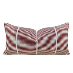 Handwoven Brown & Ivory Striped Cushion Cover – 30 x 60 cm