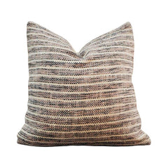 Handwoven Striped Cotton Cushion Cover 45x45 cm | Textured Handmade Throw Pillow Cover | Neutral Boho Home Décor