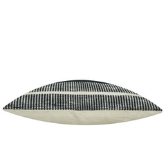 Black and white geometric striped handwoven cotton cushion cover 45x45 cm