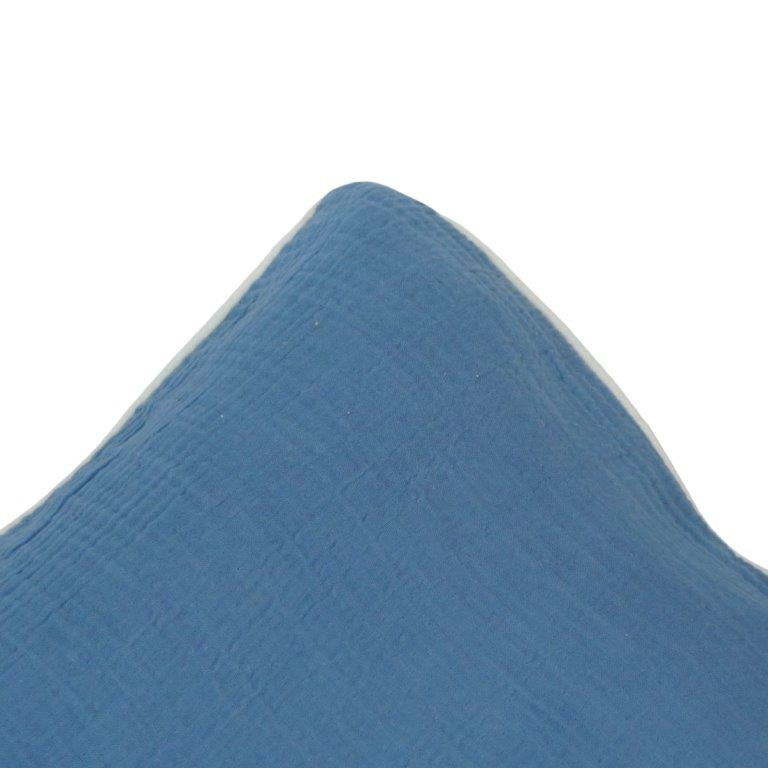 Solid Blue Muslin Cotton Cushion Cover | Soft Textured Decorative Pillow Cover | 45x45 cm - Bulk manufacturer & supplier from Panipat, India