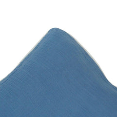 Solid Blue Muslin Cotton Cushion Cover | Soft Textured Decorative Pillow Cover | 45x45 cm