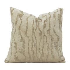 Beige Abstract Jacquard Cotton Cushion Cover 45x45 cm | Textured Woven Neutral Decorative Pillow Cover