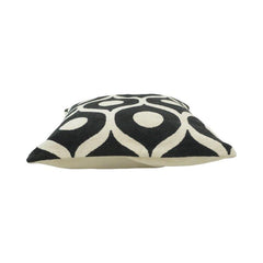 Black & White Geometric Jacquard Cushion Cover | Modern Abstract Pattern | 45x45 cm