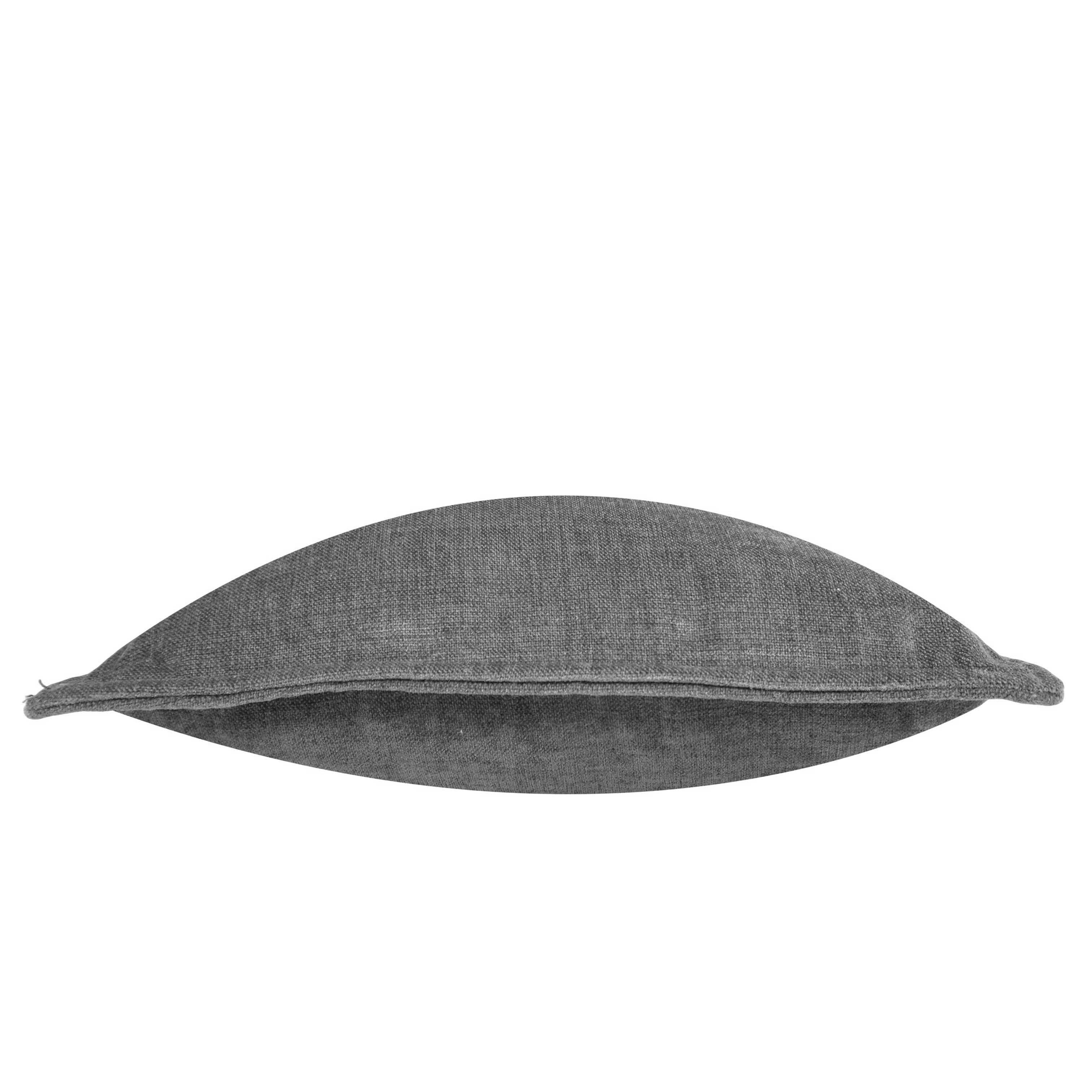 Plain Charcoal Grey Cotton Cushion Cover – Textured Solid Accent Pillow Cover, 45 x 45 cm