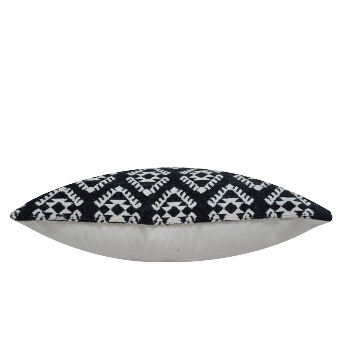 Handwoven Jacquard Cotton Cushion Cover 45x45 cm | Black & White Geometric Woven Design | Decorative Sofa Throw Pillow Cover | Hidden Zipper | 18x18 Inch - Bulk manufacturer & supplier from Panipat, India